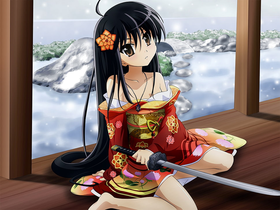 Anime girl illustration HD wallpaper